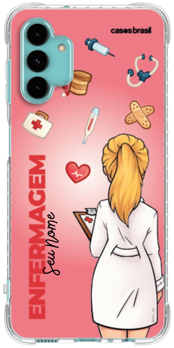 Capinha para celular Enfermagem - Boneca Profissão Com Fundo