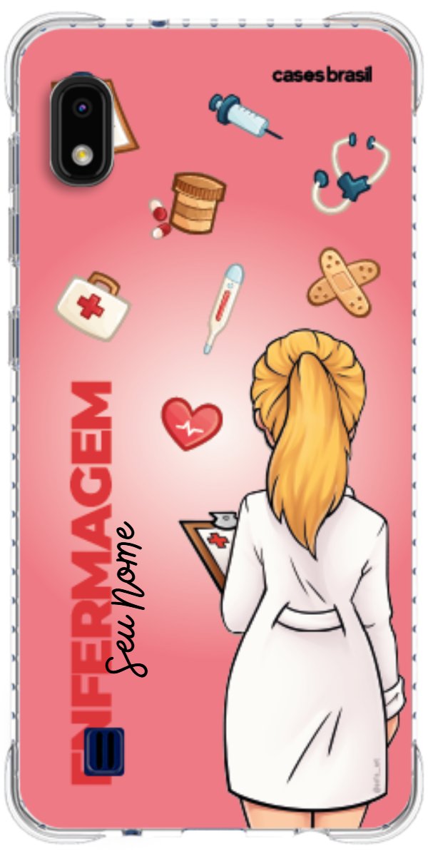 Capinha para celular Enfermagem - Boneca Profissão Com Fundo