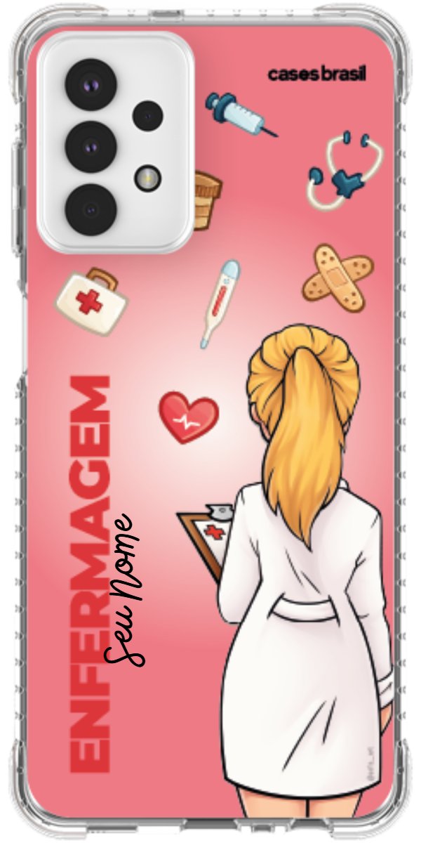 Capinha para celular Enfermagem - Boneca Profissão Com Fundo