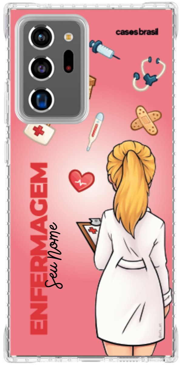Capinha para celular Enfermagem - Boneca Profissão Com Fundo