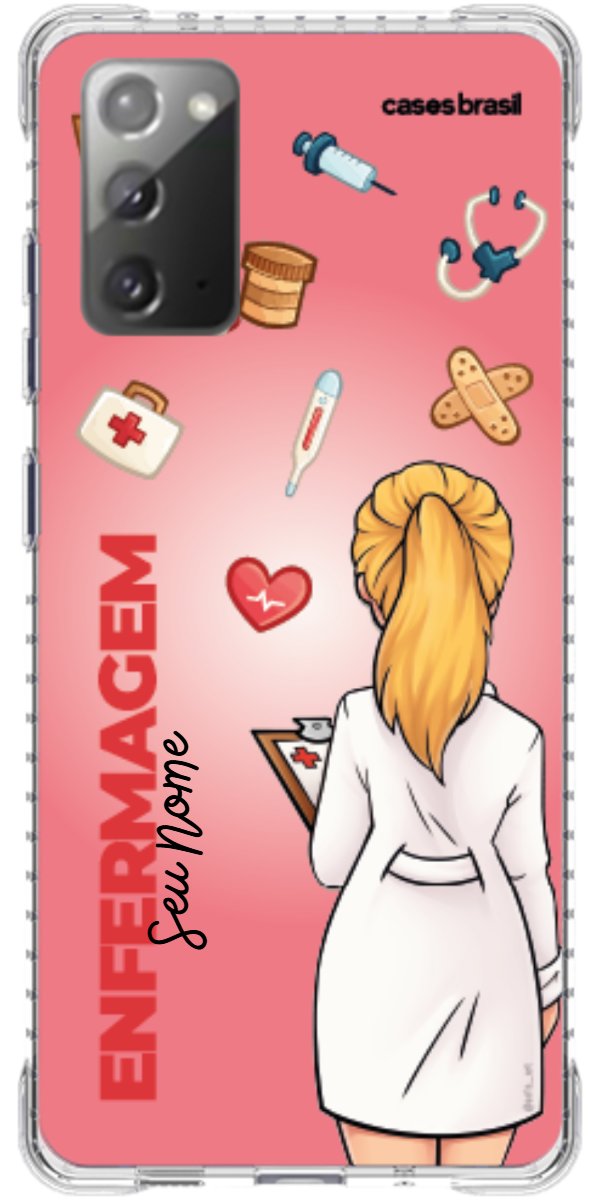 Capinha para celular Enfermagem - Boneca Profissão Com Fundo