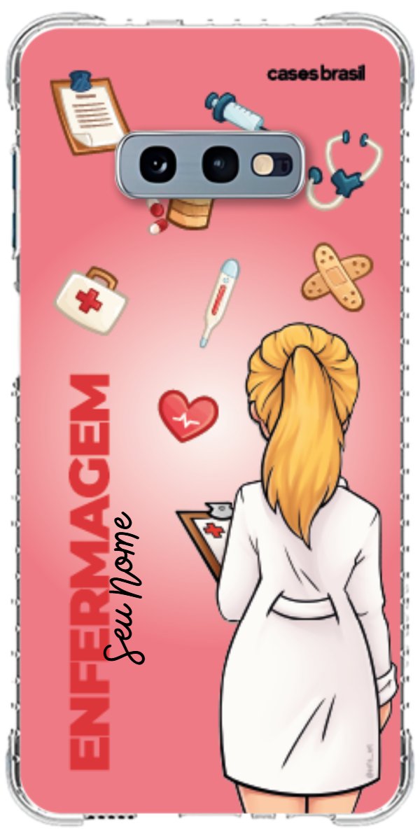 Capinha para celular Enfermagem - Boneca Profissão Com Fundo