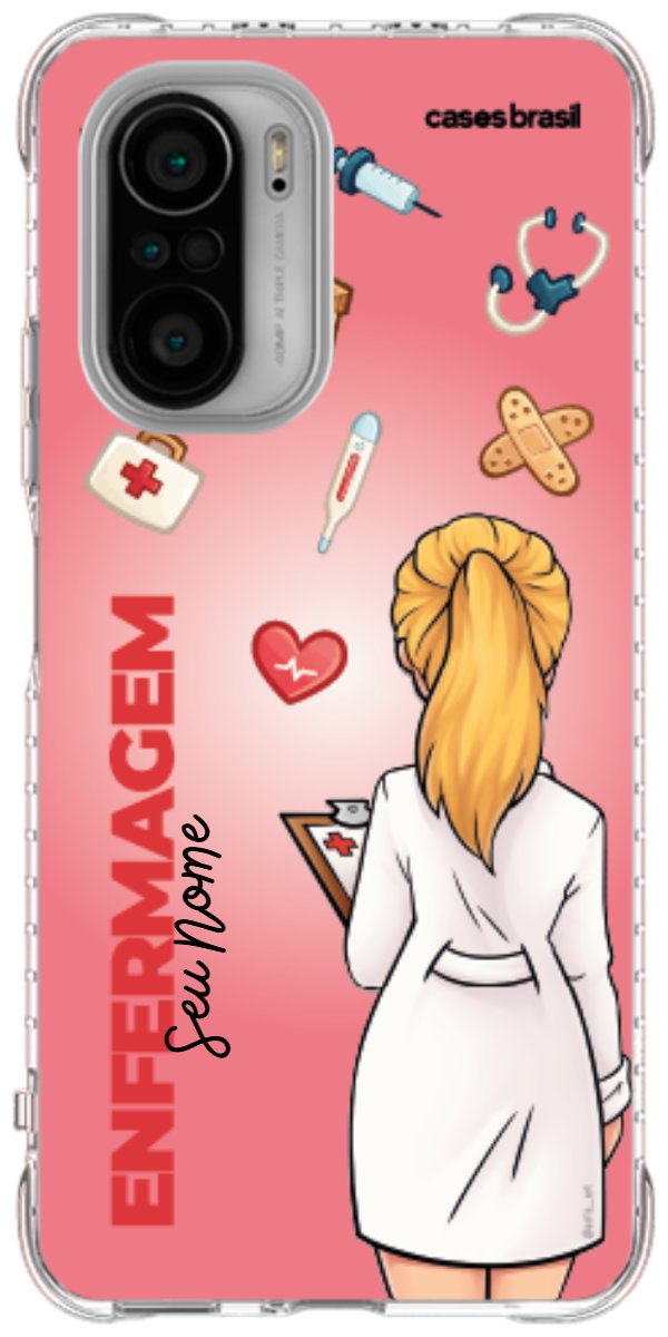Capinha para celular Enfermagem - Boneca Profissão Com Fundo