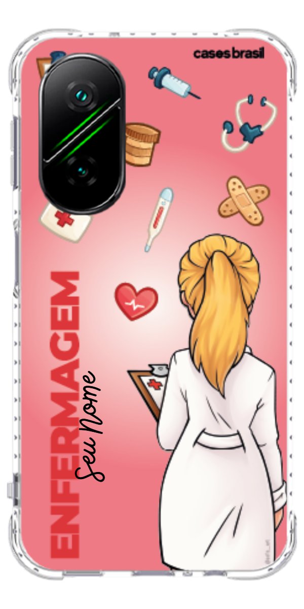 Capinha para celular Enfermagem - Boneca Profissão Com Fundo