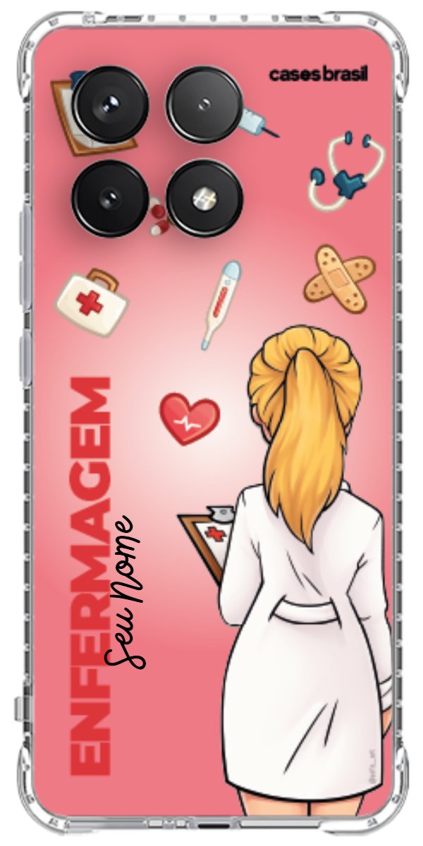 Capinha para celular Enfermagem - Boneca Profissão Com Fundo