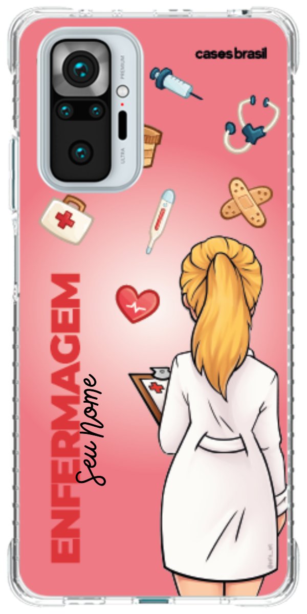 Capinha para celular Enfermagem - Boneca Profissão Com Fundo