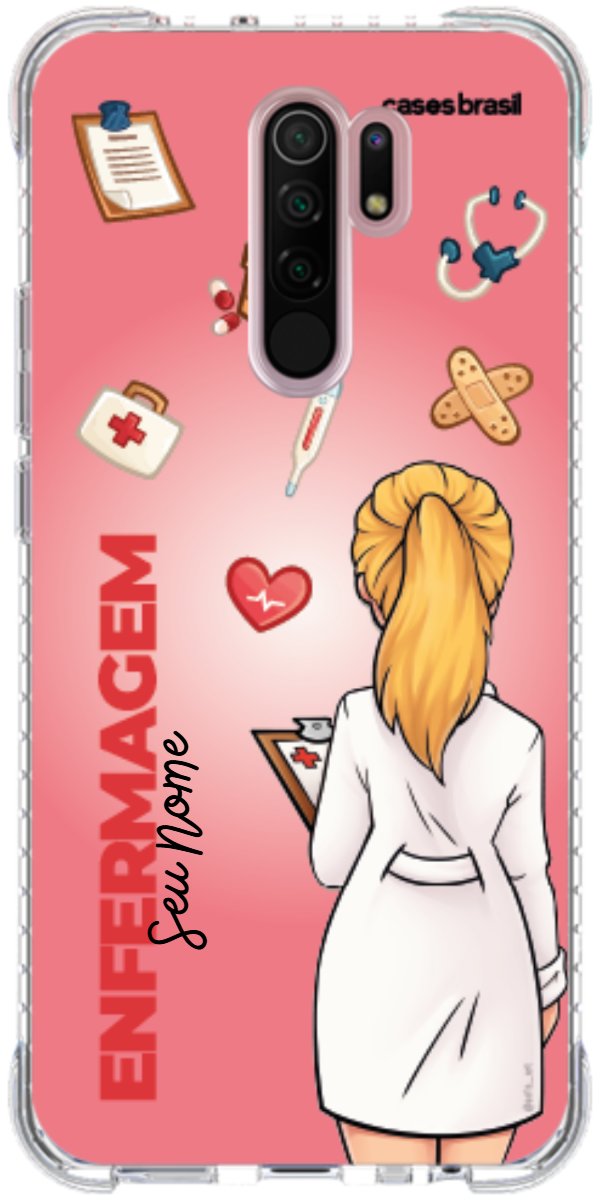 Capinha para celular Enfermagem - Boneca Profissão Com Fundo