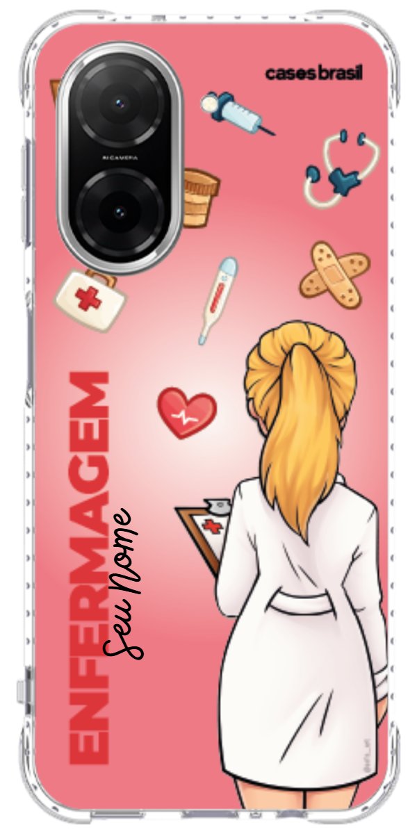 Capinha para celular Enfermagem - Boneca Profissão Com Fundo