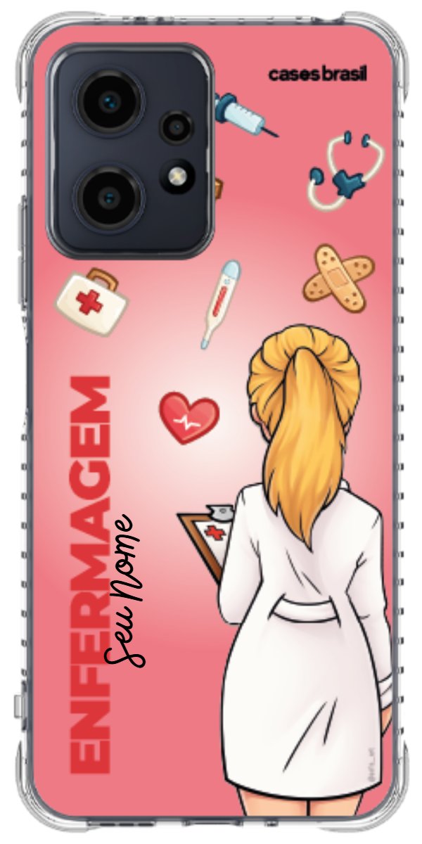 Capinha para celular Enfermagem - Boneca Profissão Com Fundo