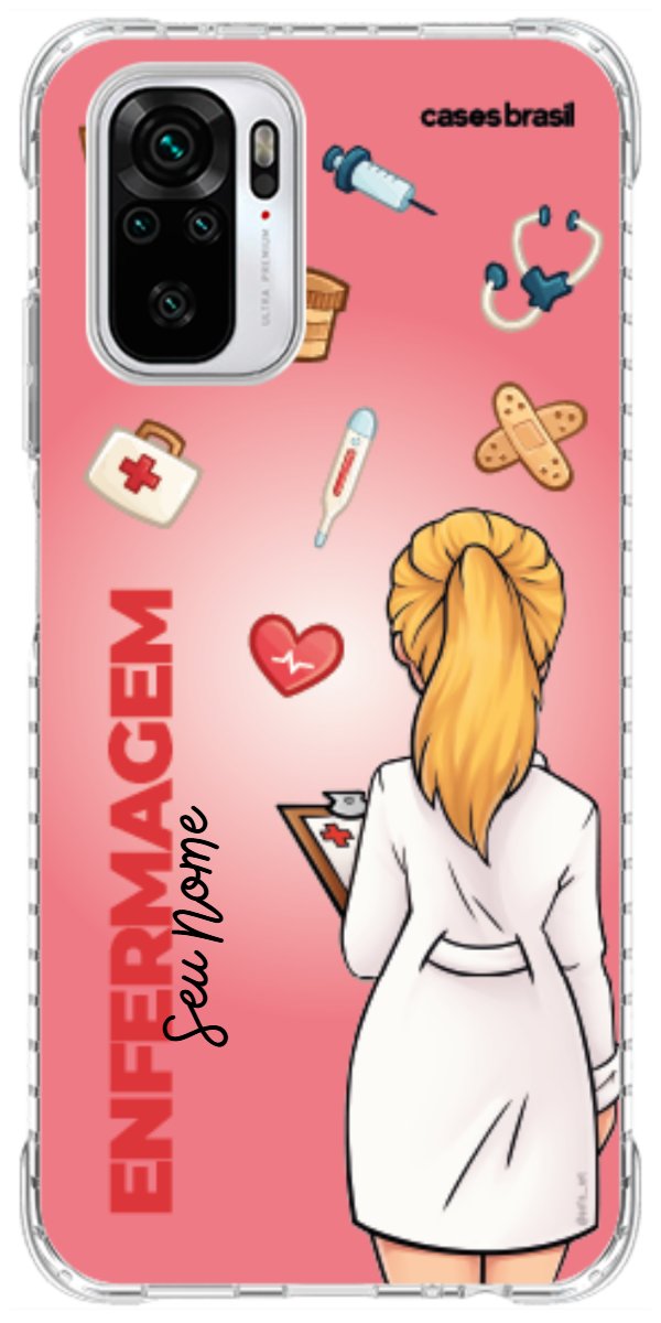 Capinha para celular Enfermagem - Boneca Profissão Com Fundo