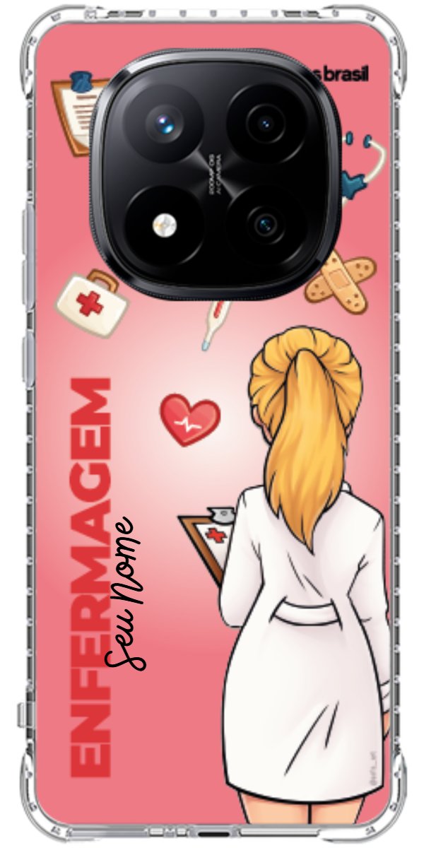 Capinha para celular Enfermagem - Boneca Profissão Com Fundo