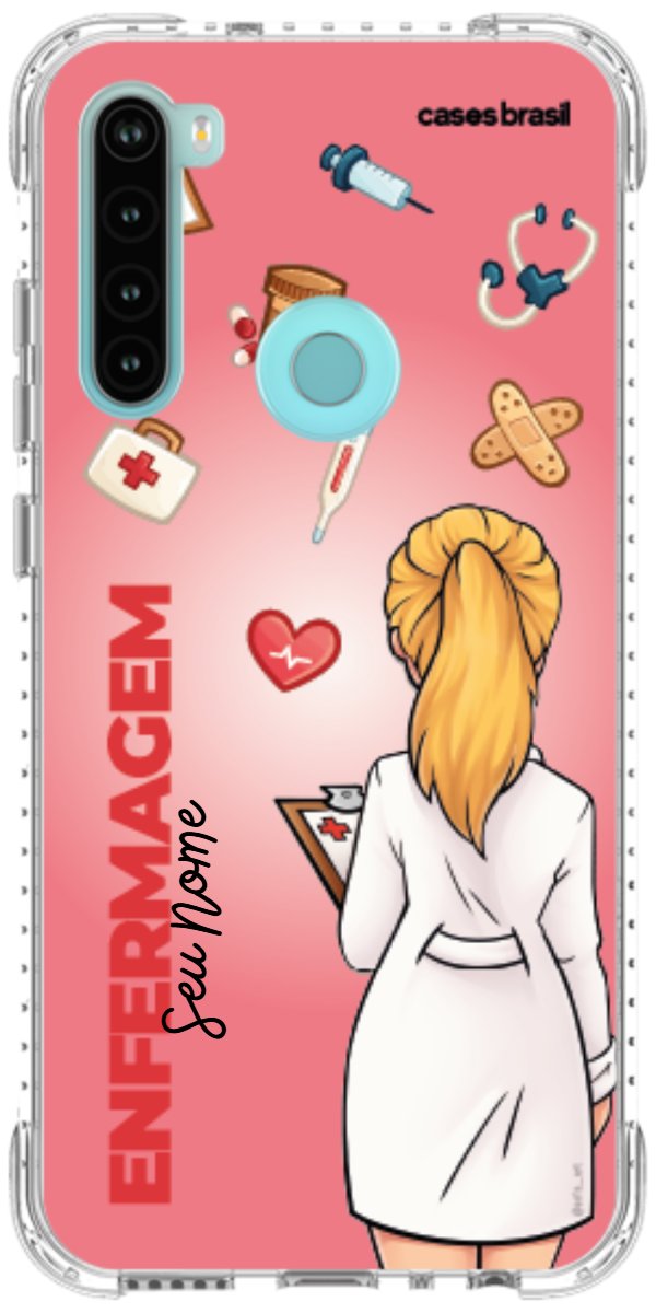 Capinha para celular Enfermagem - Boneca Profissão Com Fundo
