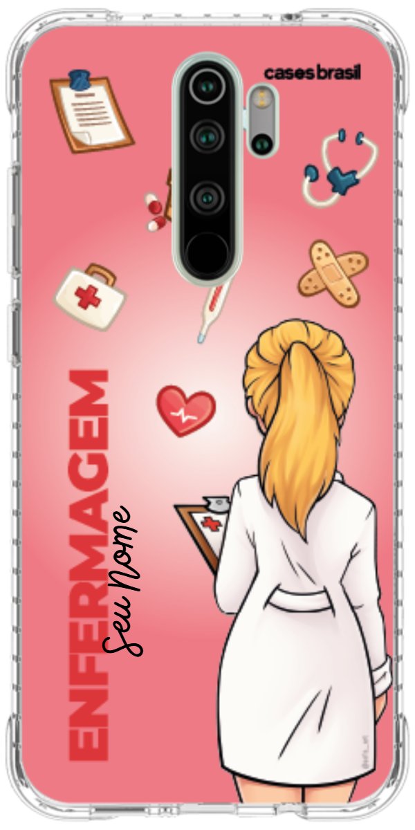 Capinha para celular Enfermagem - Boneca Profissão Com Fundo