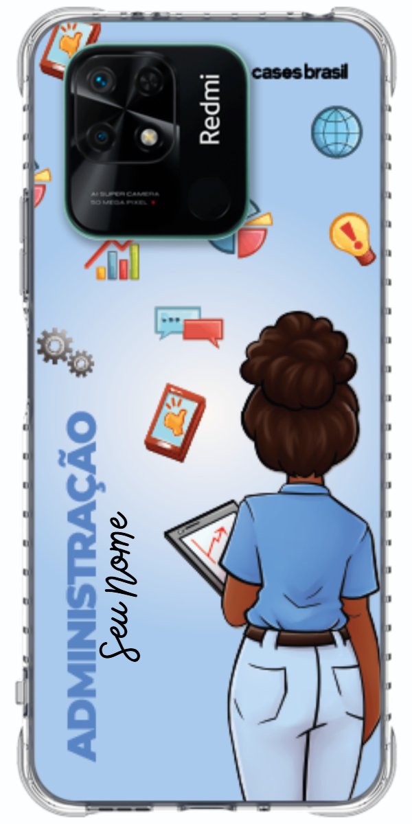 Capinha para celular Administração - Boneca Profissão Com Fundo