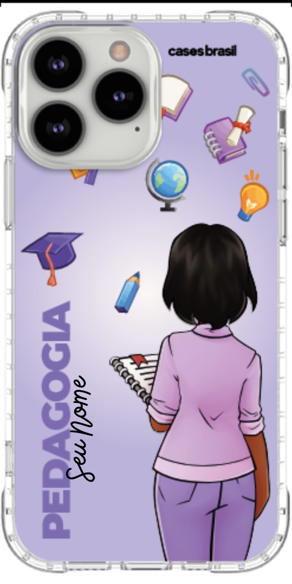 Capinha para celular Pedagogia - Boneca Profissão Com Fundo