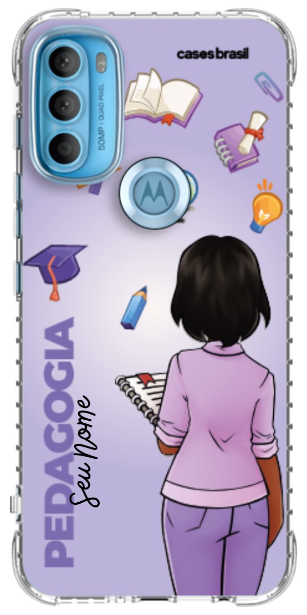 Capinha para celular Pedagogia - Boneca Profissão Com Fundo
