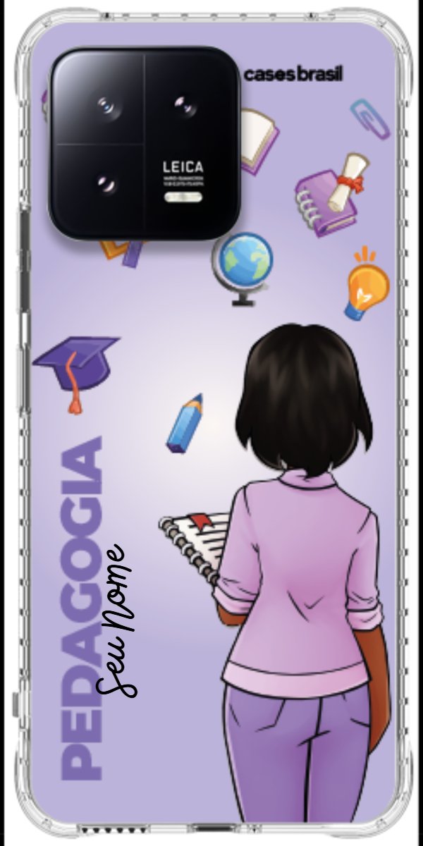 Capinha para celular Pedagogia - Boneca Profissão Com Fundo