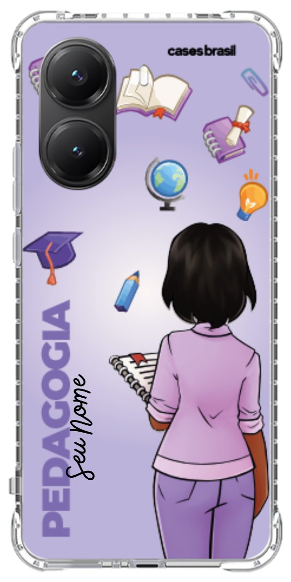 Capinha para celular Pedagogia - Boneca Profissão Com Fundo