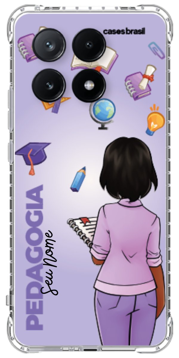 Capinha para celular Pedagogia - Boneca Profissão Com Fundo