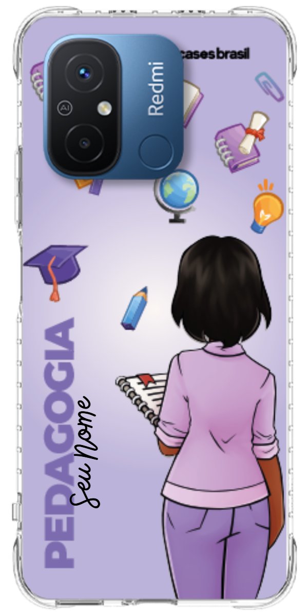 Capinha para celular Pedagogia - Boneca Profissão Com Fundo
