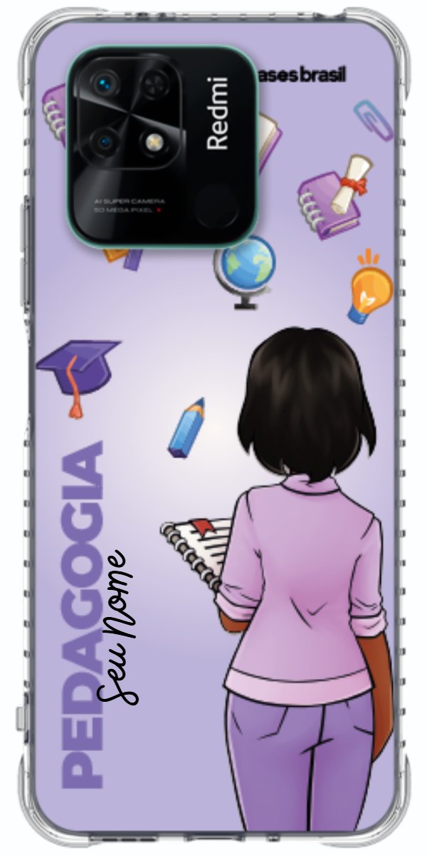 Capinha para celular Pedagogia - Boneca Profissão Com Fundo