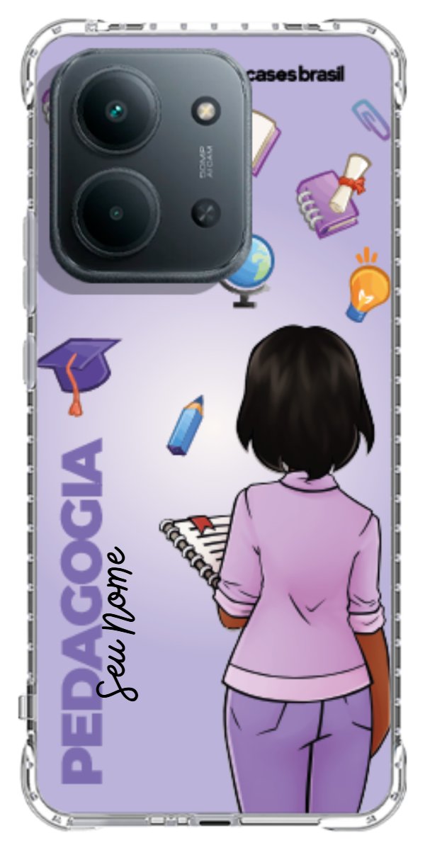 Capinha para celular Pedagogia - Boneca Profissão Com Fundo