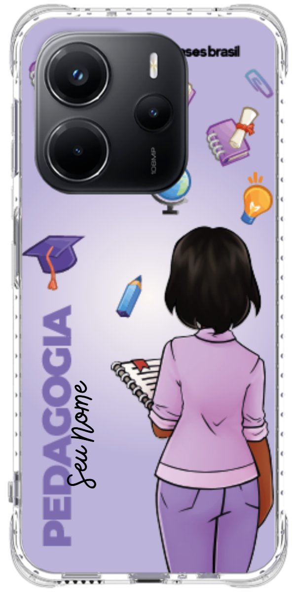 Capinha para celular Pedagogia - Boneca Profissão Com Fundo