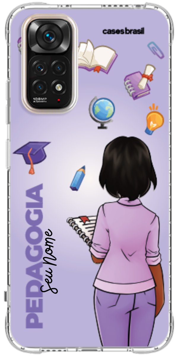 Capinha para celular Pedagogia - Boneca Profissão Com Fundo