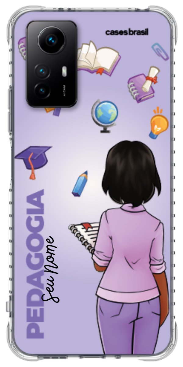 Capinha para celular Pedagogia - Boneca Profissão Com Fundo