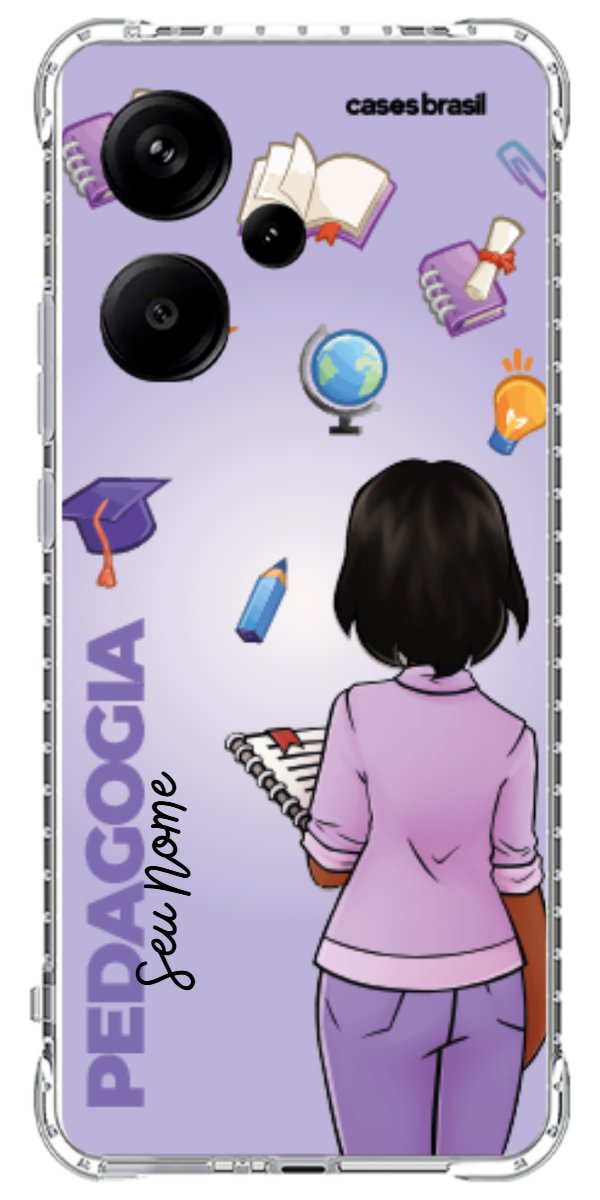Capinha para celular Pedagogia - Boneca Profissão Com Fundo