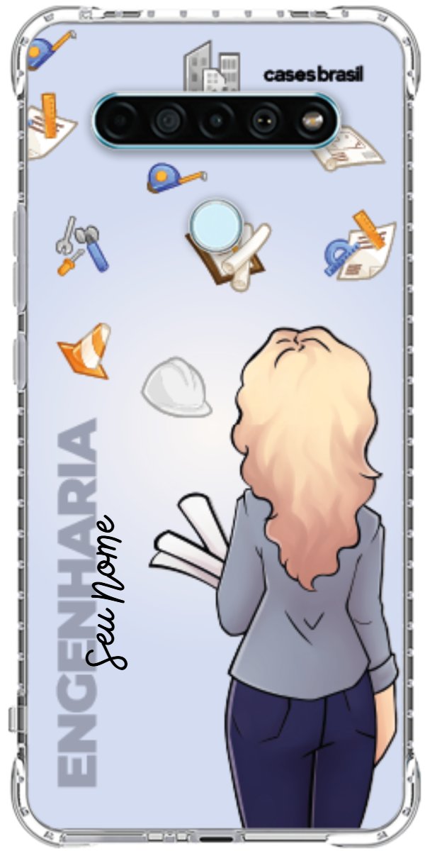 Capinha para Celular Engenharia - Boneca Profissão Com Fundo