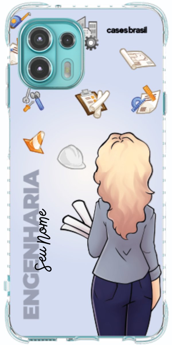 Capinha para Celular Engenharia - Boneca Profissão Com Fundo
