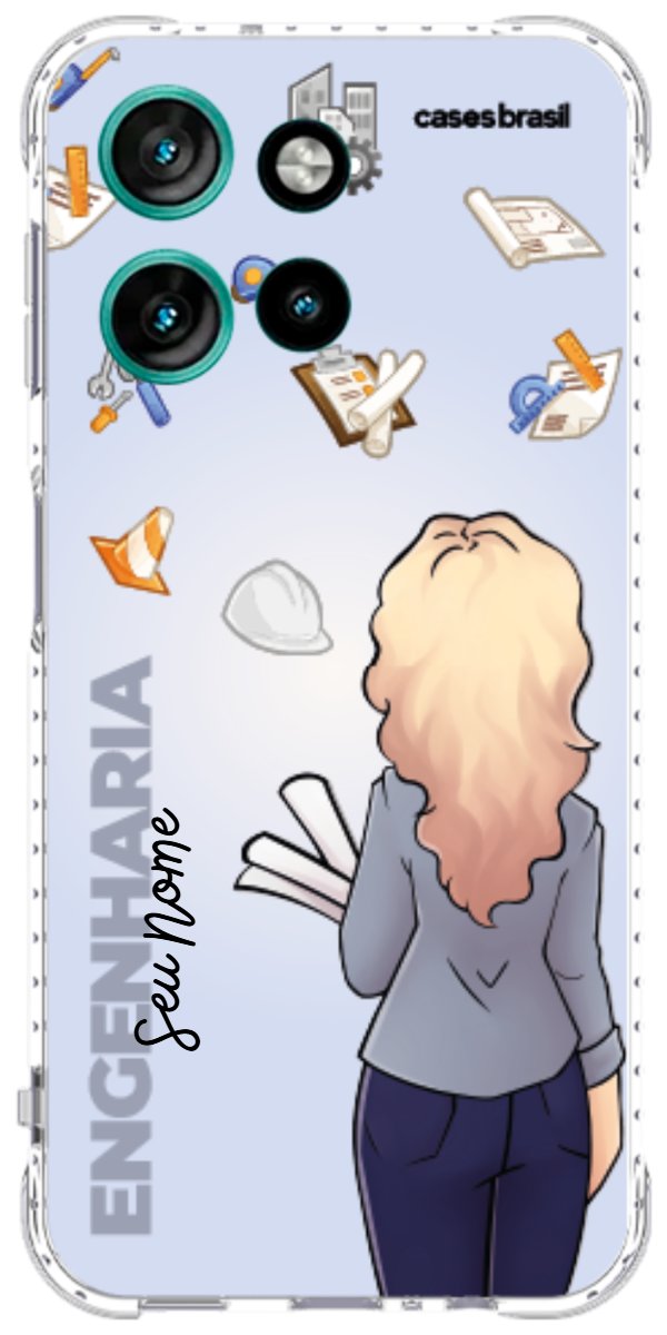 Capinha para Celular Engenharia - Boneca Profissão Com Fundo