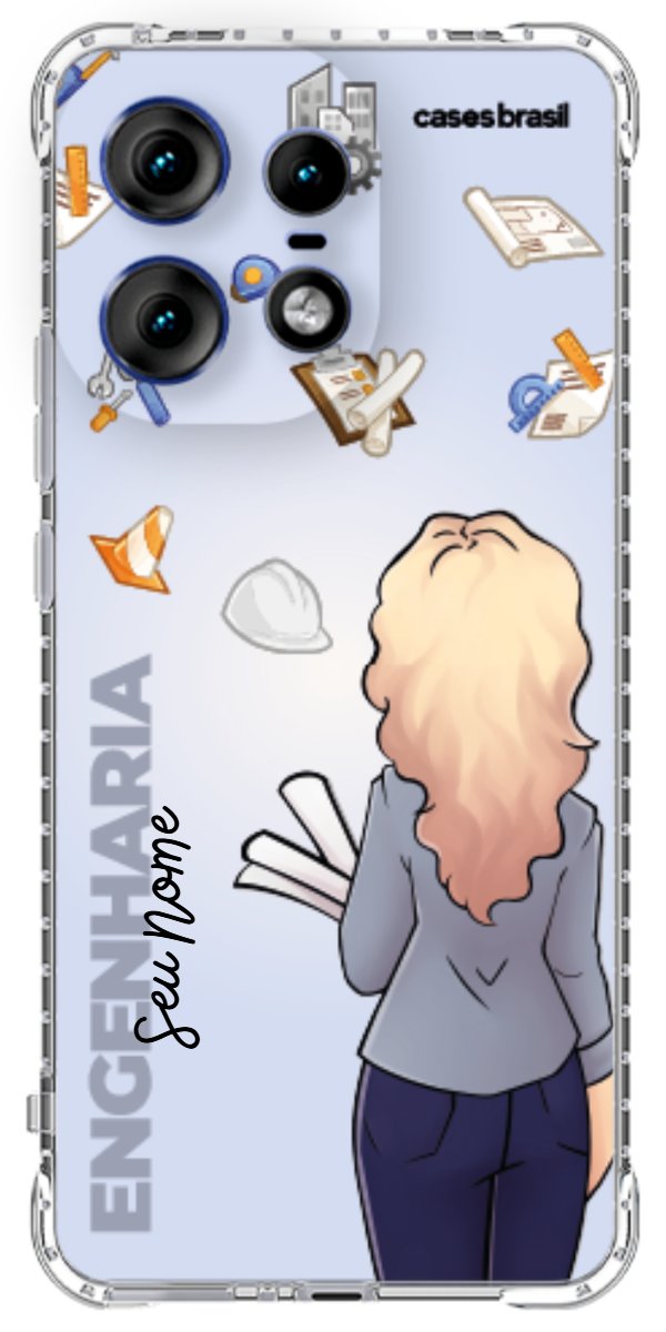 Capinha para Celular Engenharia - Boneca Profissão Com Fundo