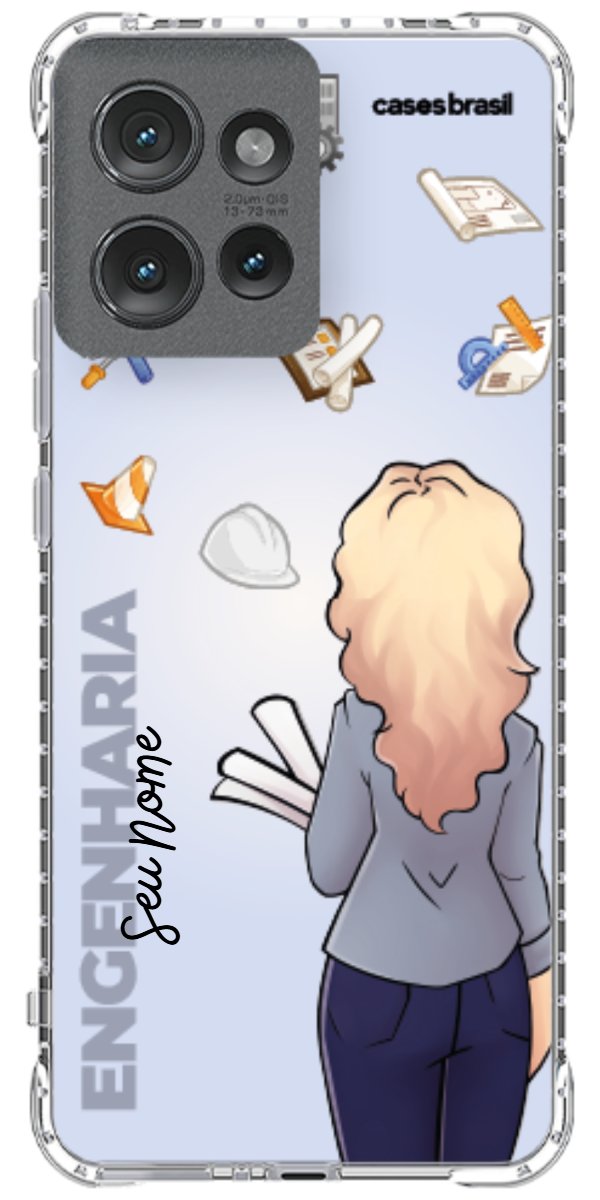 Capinha para Celular Engenharia - Boneca Profissão Com Fundo