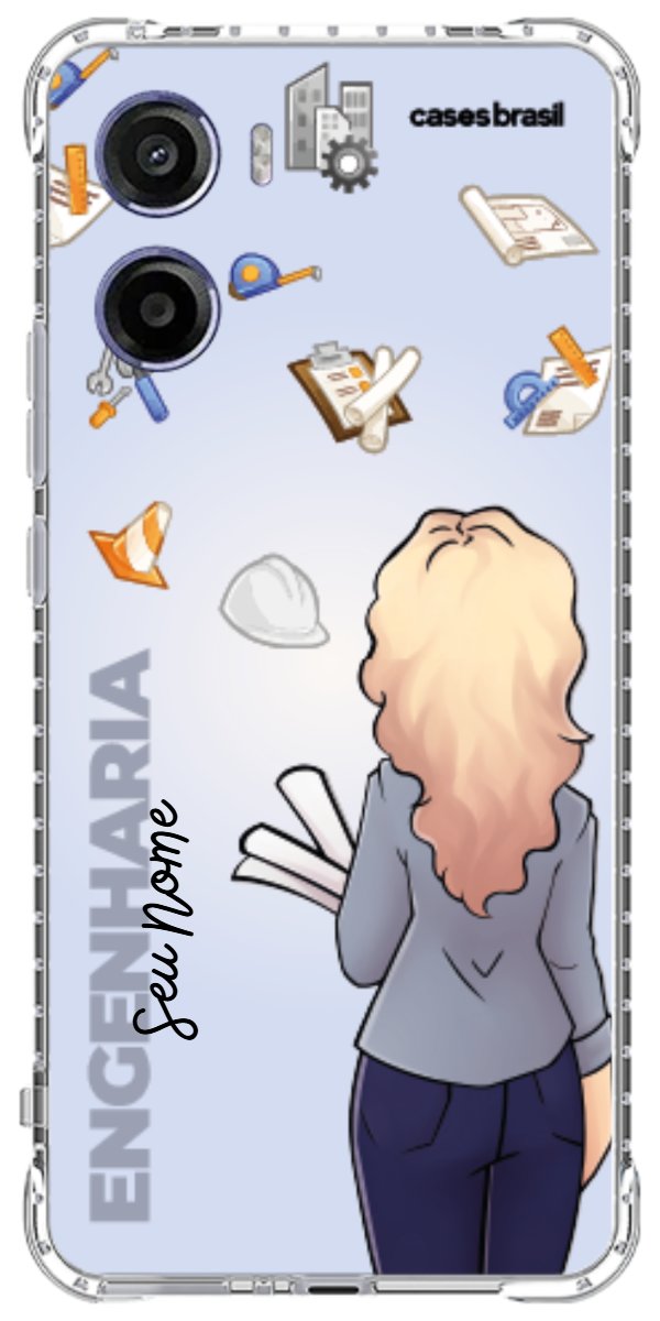 Capinha para Celular Engenharia - Boneca Profissão Com Fundo