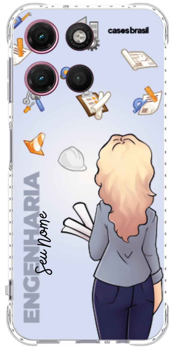 Capinha para Celular Engenharia - Boneca Profissão Com Fundo