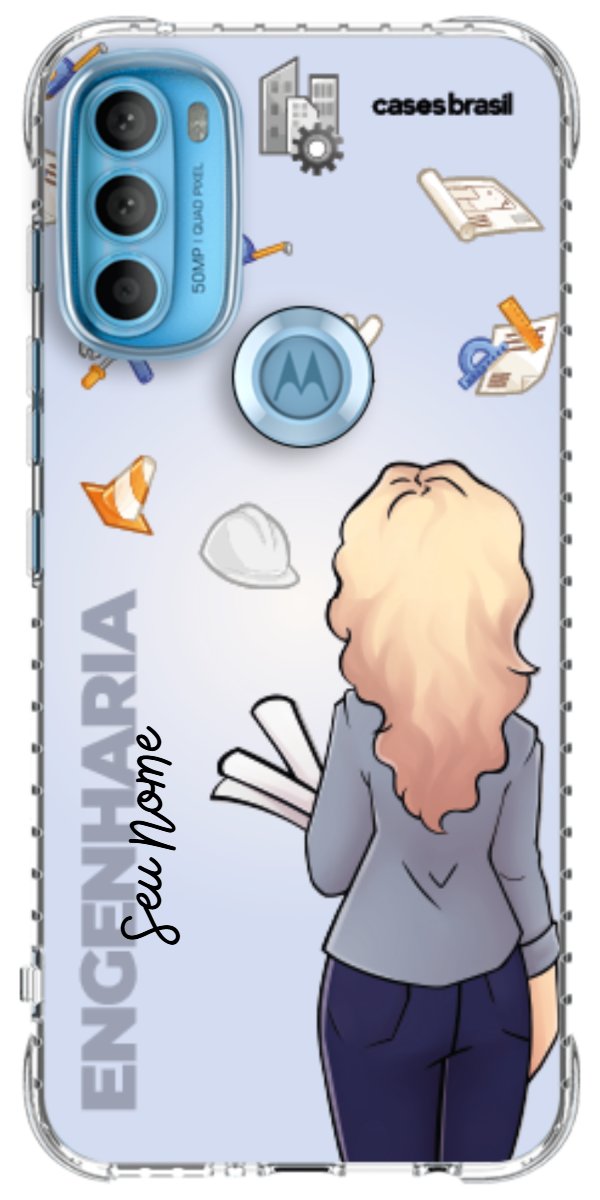 Capinha para Celular Engenharia - Boneca Profissão Com Fundo