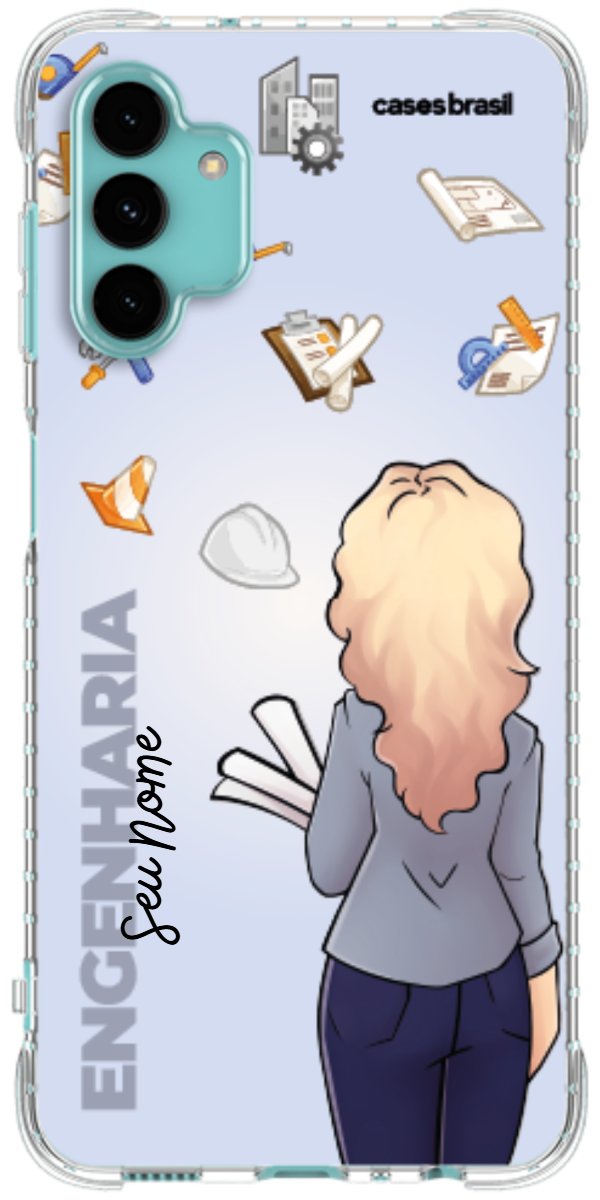 Capinha para Celular Engenharia - Boneca Profissão Com Fundo