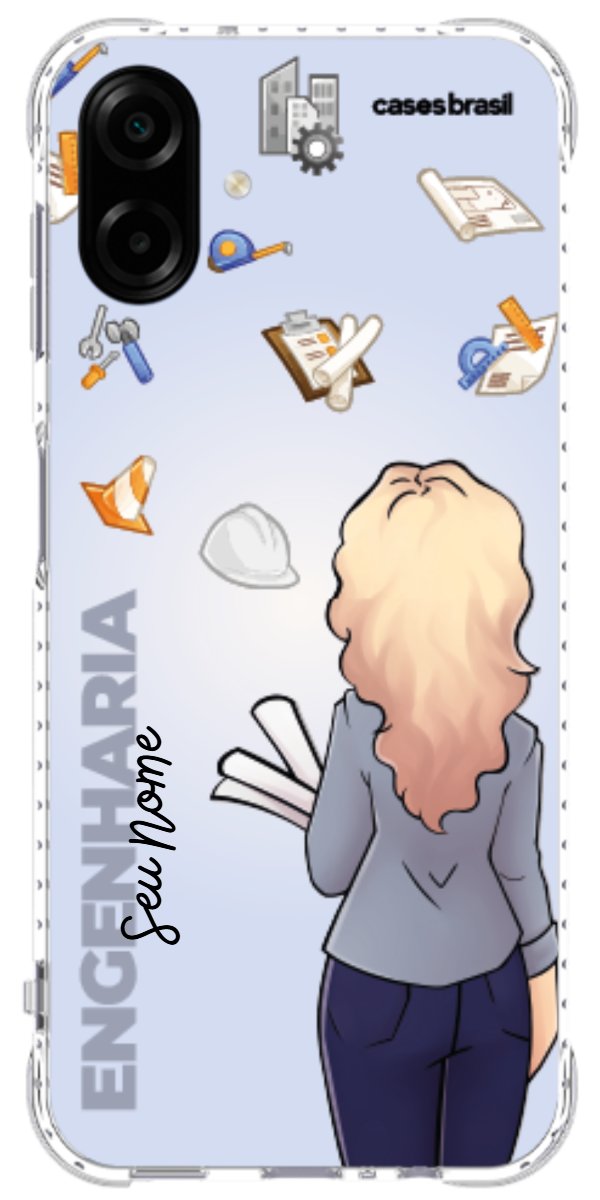 Capinha para Celular Engenharia - Boneca Profissão Com Fundo