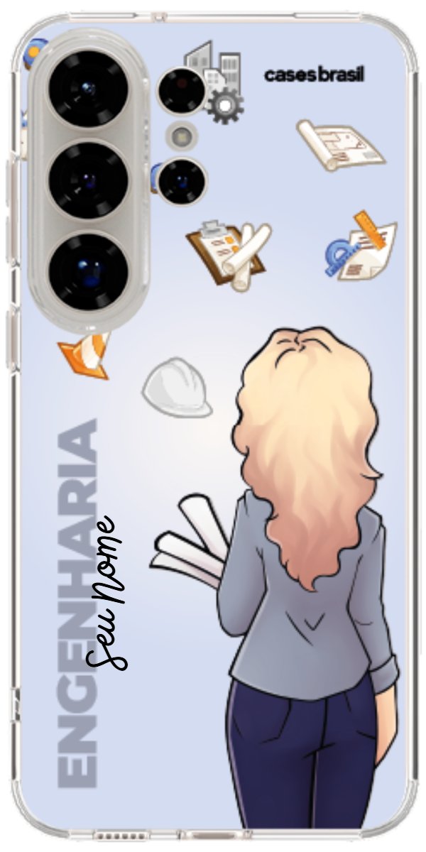 Capinha para Celular Engenharia - Boneca Profissão Com Fundo