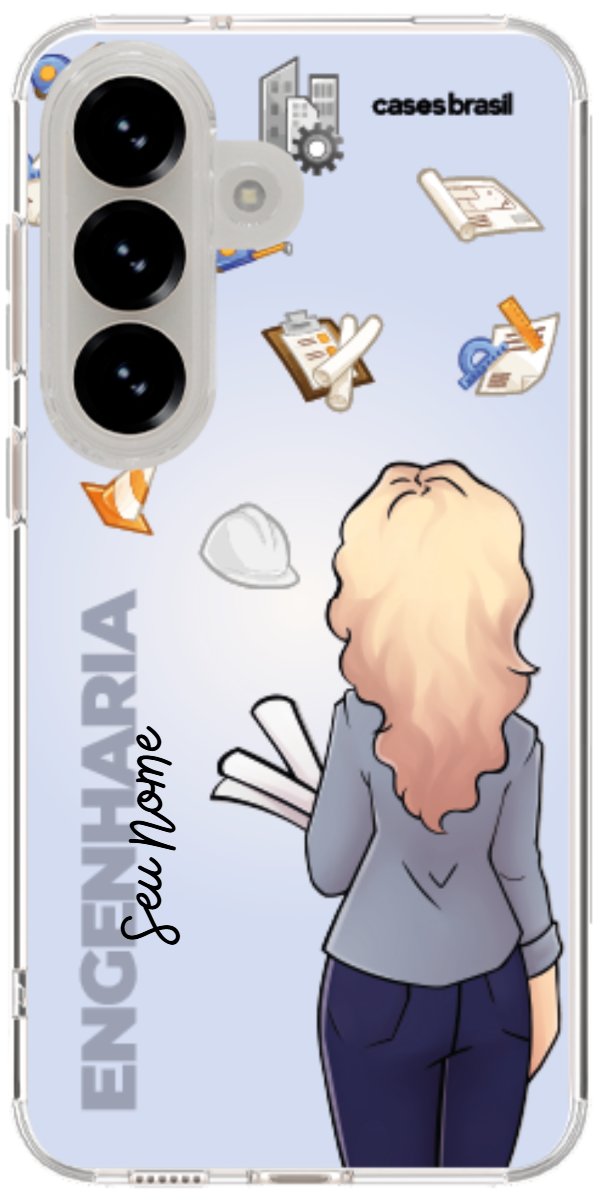 Capinha para Celular Engenharia - Boneca Profissão Com Fundo