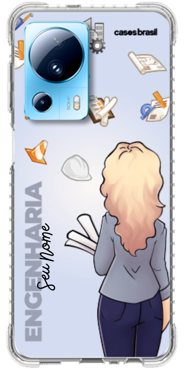 Capinha para Celular Engenharia - Boneca Profissão Com Fundo