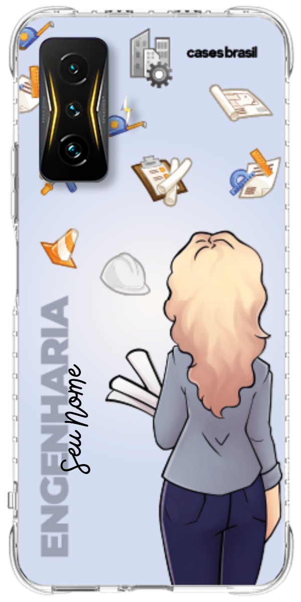 Capinha para Celular Engenharia - Boneca Profissão Com Fundo