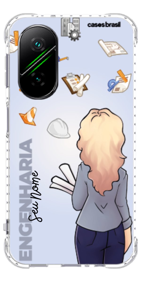 Capinha para Celular Engenharia - Boneca Profissão Com Fundo