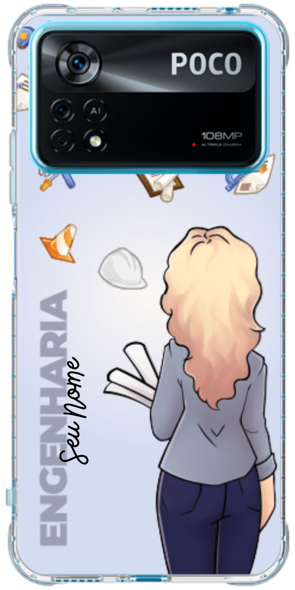 Capinha para Celular Engenharia - Boneca Profissão Com Fundo