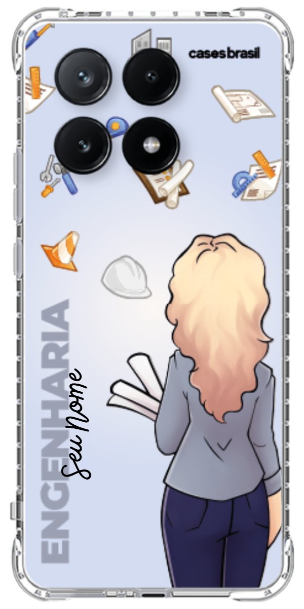 Capinha para Celular Engenharia - Boneca Profissão Com Fundo