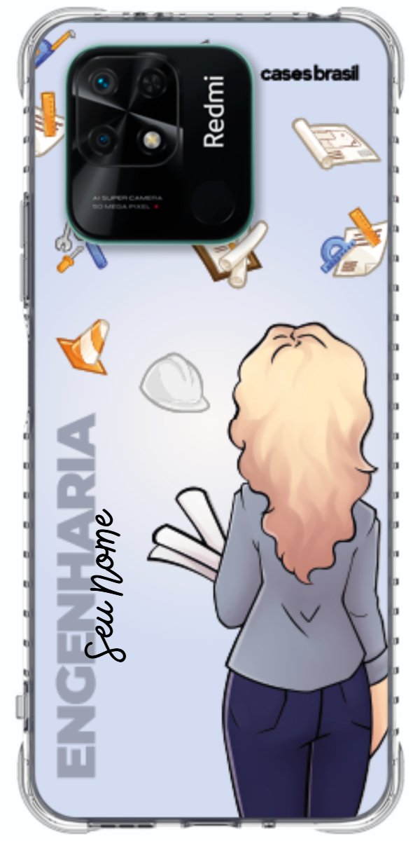 Capinha para Celular Engenharia - Boneca Profissão Com Fundo