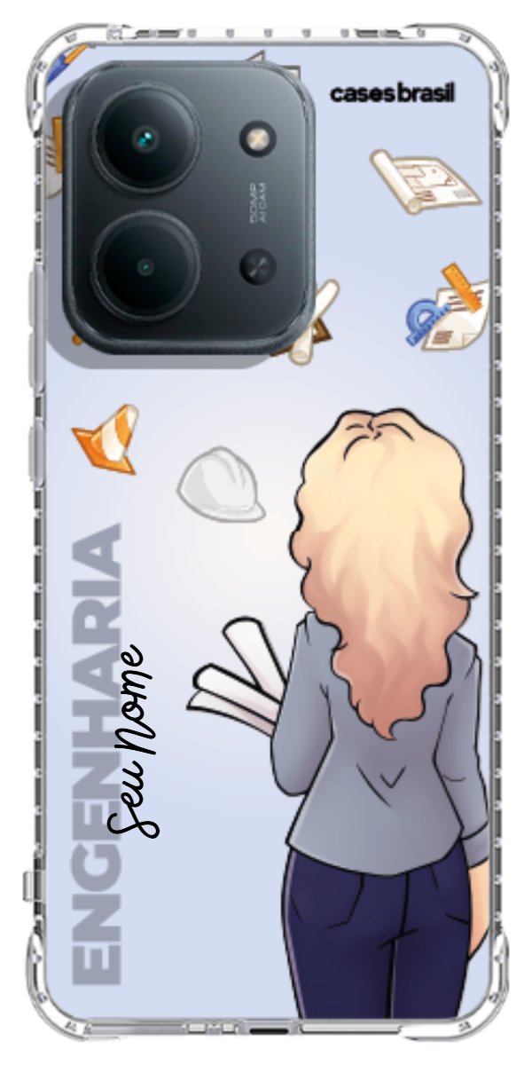 Capinha para Celular Engenharia - Boneca Profissão Com Fundo