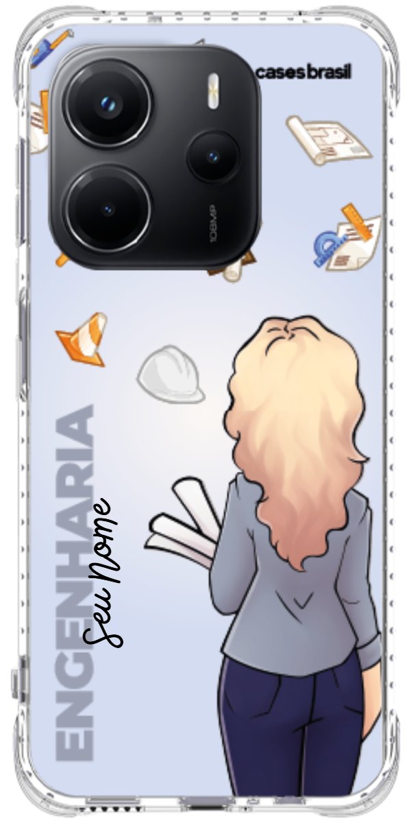 Capinha para Celular Engenharia - Boneca Profissão Com Fundo